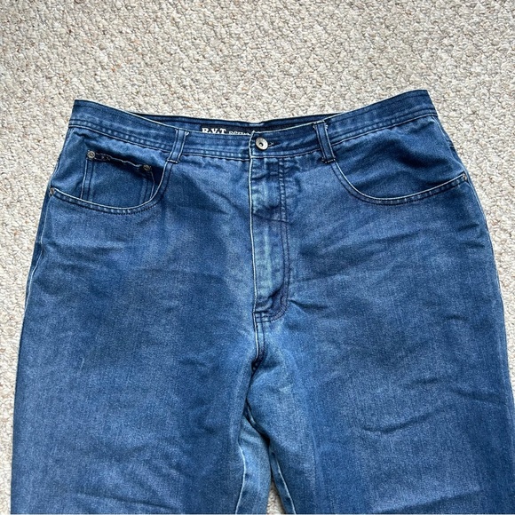 RVT Bootcut Blue Jeans Juniors 19 High Rise Medium Wash Denim Relaxed Flared - Picture 2 of 11